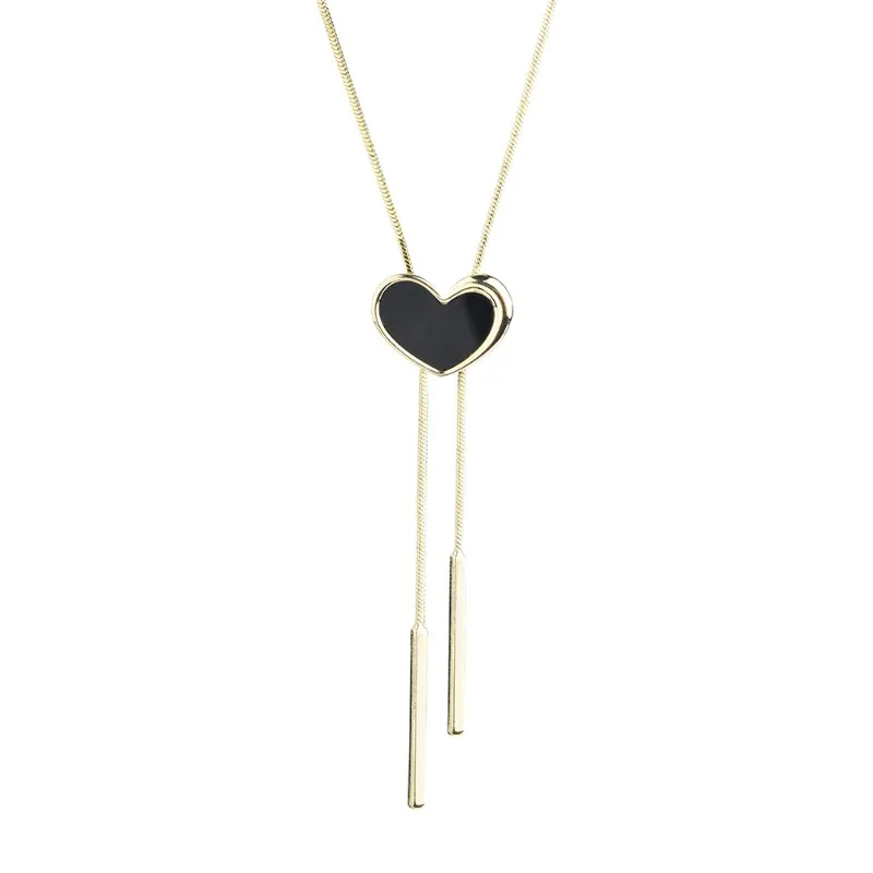 High-end knitted chain tassel necklaces, jewelry and accessories, heart-shaped pull-out high-end accessory pendants for women