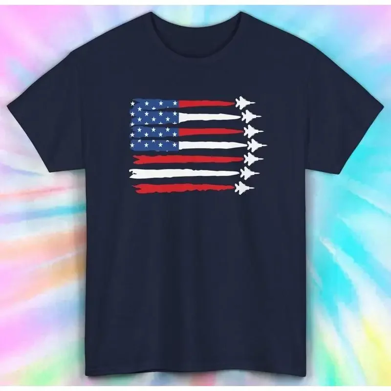 Jet Planes American Flag T Shirt Patriotic USA S 5XL