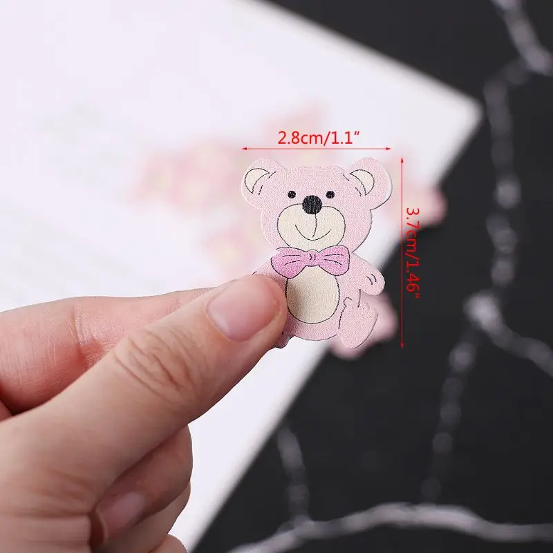 25 Pcs/Set Wooden Bear Craft Cutout for Wedding Table Scatter Ornaments