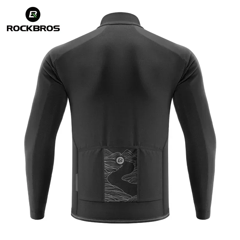 

ROCKBROS Warm Cycling Jacket Men's Coat Professional Thermal Fleece Cycling Clothing 3 Season Windproof Outdoor Sports Jacket