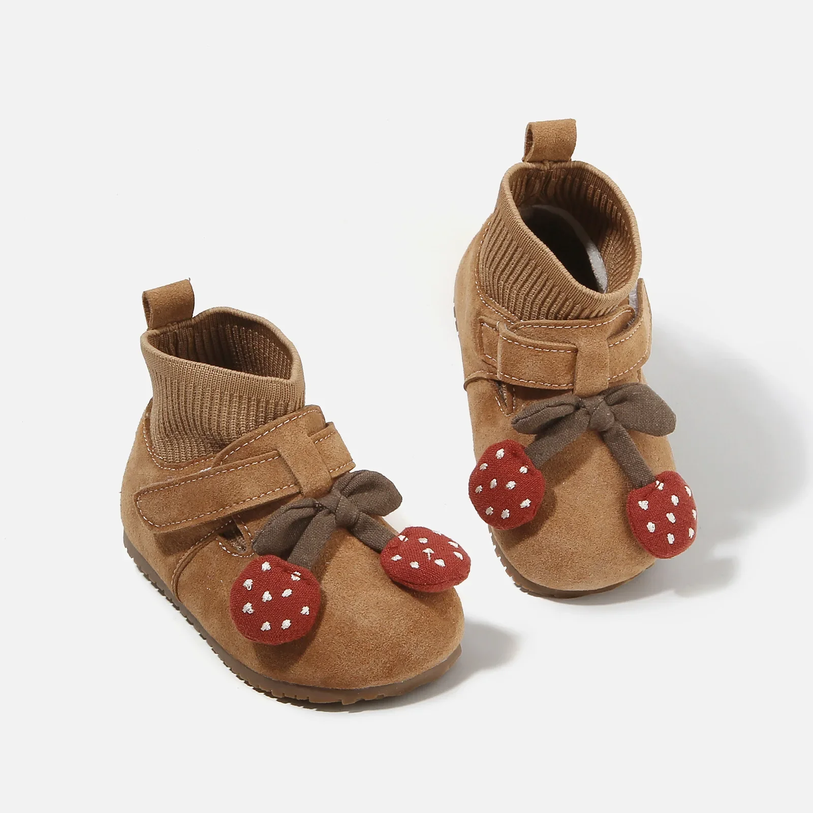 

Toddler First Walking Shoes for Girls Winter New Cartoon Decor Fleece Cotton Sock Boots Baby Soft Sole Ankle Boots