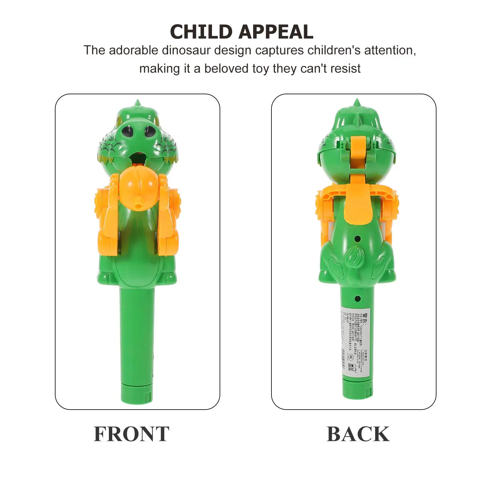 روبوت ديناصور للأطفال حلوى مضحكة حامل المصاصة قوس المصاصات البلاستيك الأخضر للهالوين #2