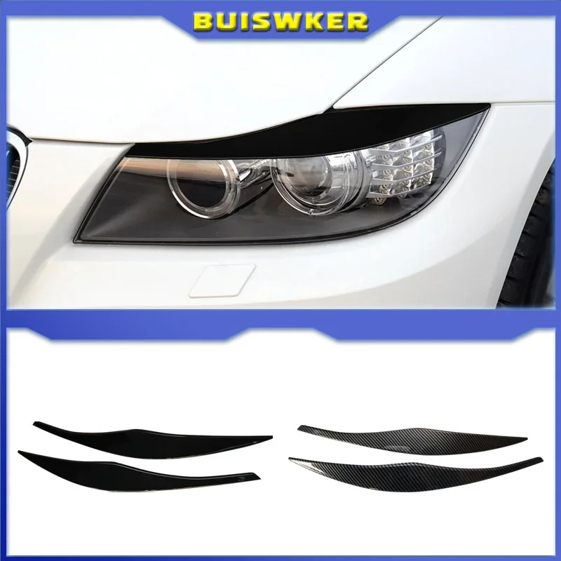 

2Pcs ABS Gloss Headlight Eyebrows Eyelid For BMW 3 Series E90 E91 2005 2006 2007 2008 2009 2010 2011 Sedan / Touring Tuning