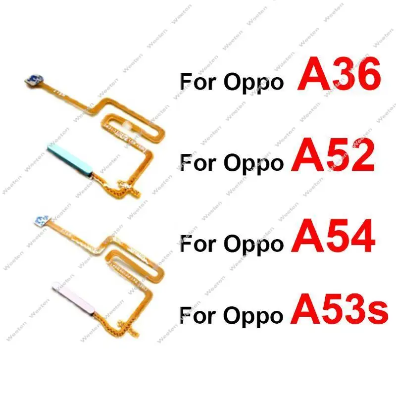 Power Touch Fingerprint Sensor Flex Cable For OPPO A36 A52 A54 A54S 4G/5G Power Buttons Finger Print Sensor Flex Ribbon Parts