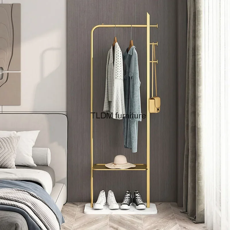 Bedroom Standing Clothes Rack Stand Floor Dolls Gold Metal Clothes Rack Outdoor Boutique Unique Porte Manteaux Furniture Bedroom