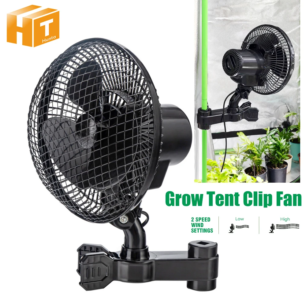 Ventilateur à clip pour serre de culture 220V 25W, 2 vitesses, flux d'air rafraîchissant pour toutes les étapes de culture, plantes, hydroponie, serre