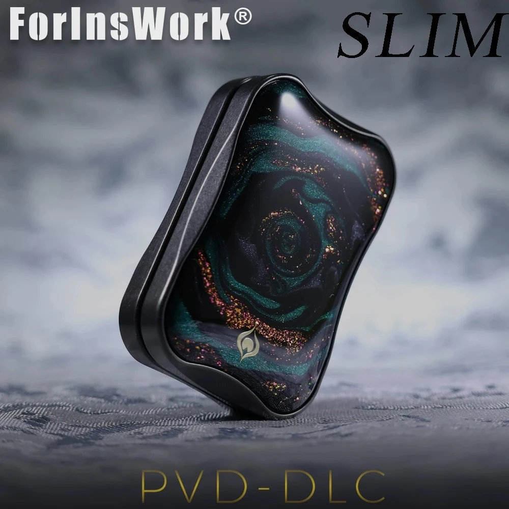 Peacock SLIM SS PVD DLC Unlimited Fidget Pushing Slider Desk Toys Stress Relief Toy For Adult