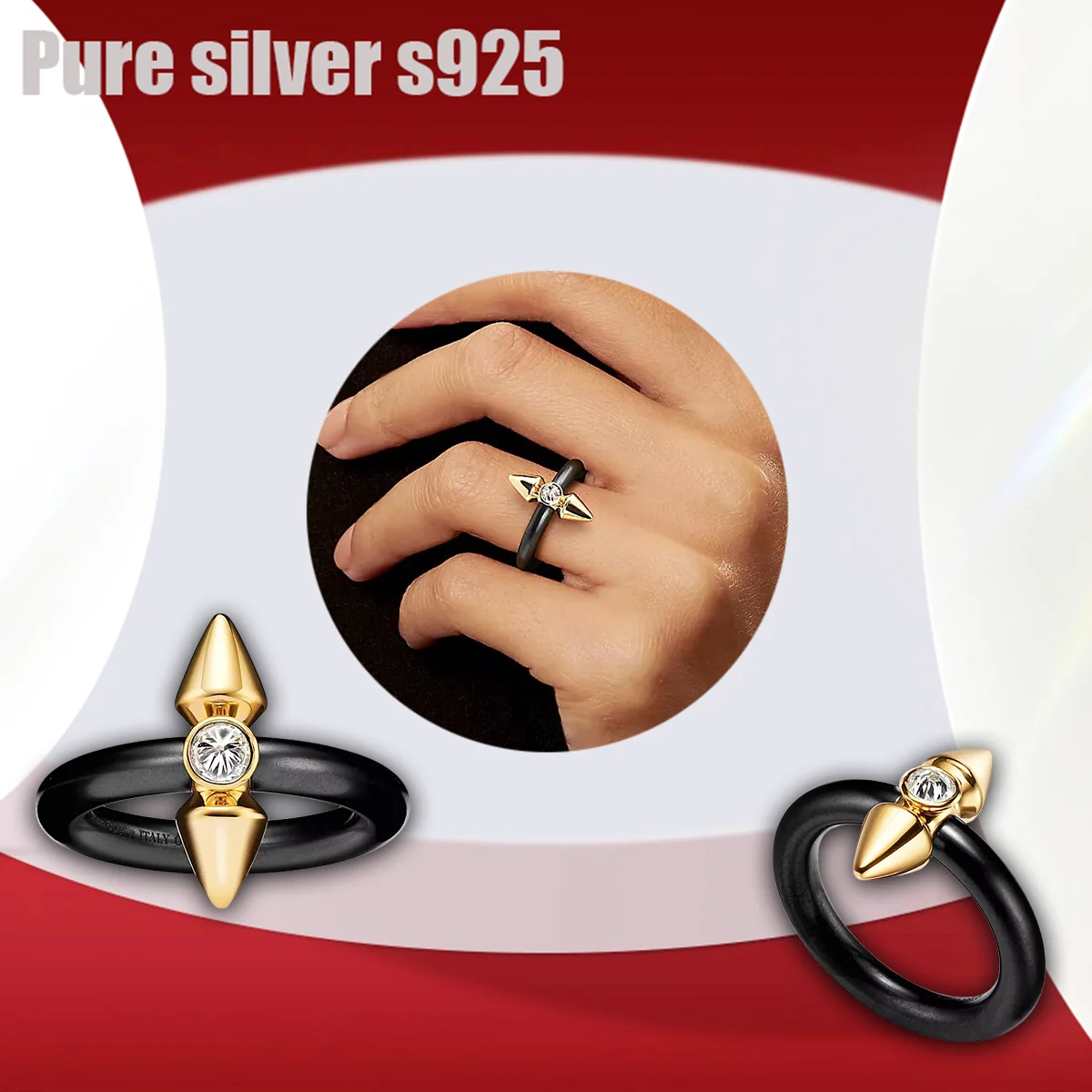 

Pure silver s925 ring Exquisite, simple, luxurious, high-end, fashionable and charming essential ring