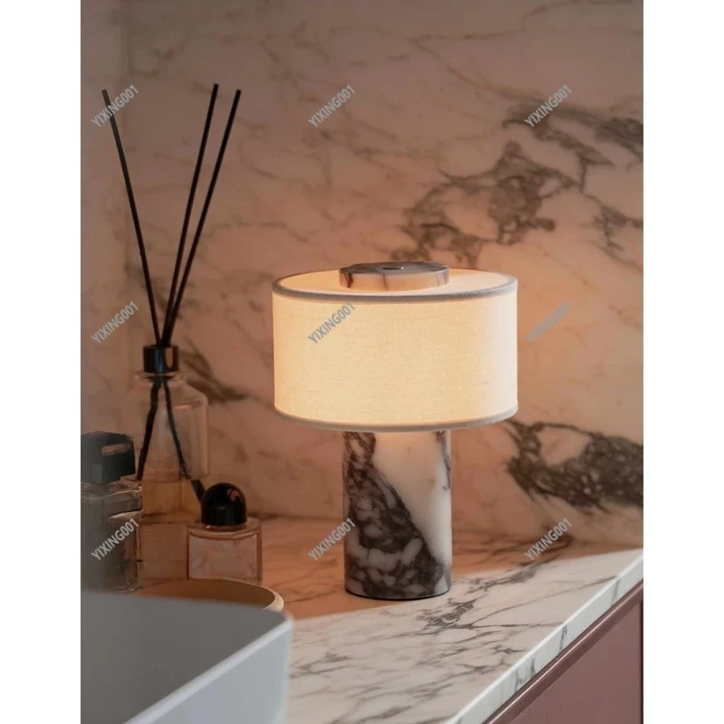 Modern Natural Marble Table Lamp - New Luxury Decorative Holder for Living Room Bedroom Home Interior Lighting Device