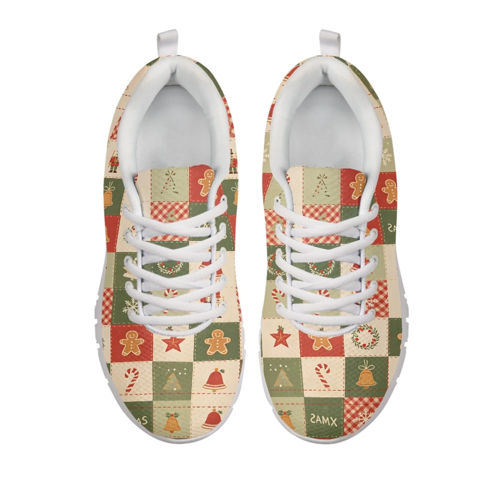 Coloranimal Christmas Patchwork Art Women Shoes for Nurses Standing All Day Wear-Resisitant Sneaker Women Running Sport Shoes