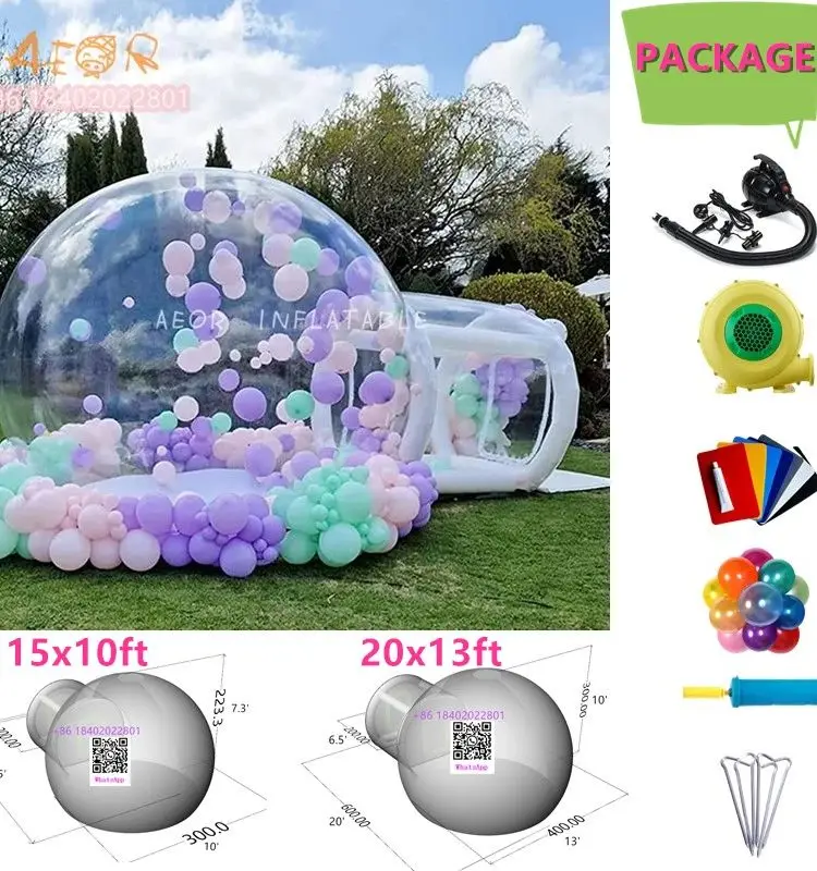Tenda a bolle in PVC trasparente Tenda gonfiabile a cupola trasparente da 3 m per interni ed esterni per feste di matrimonio Modello mare