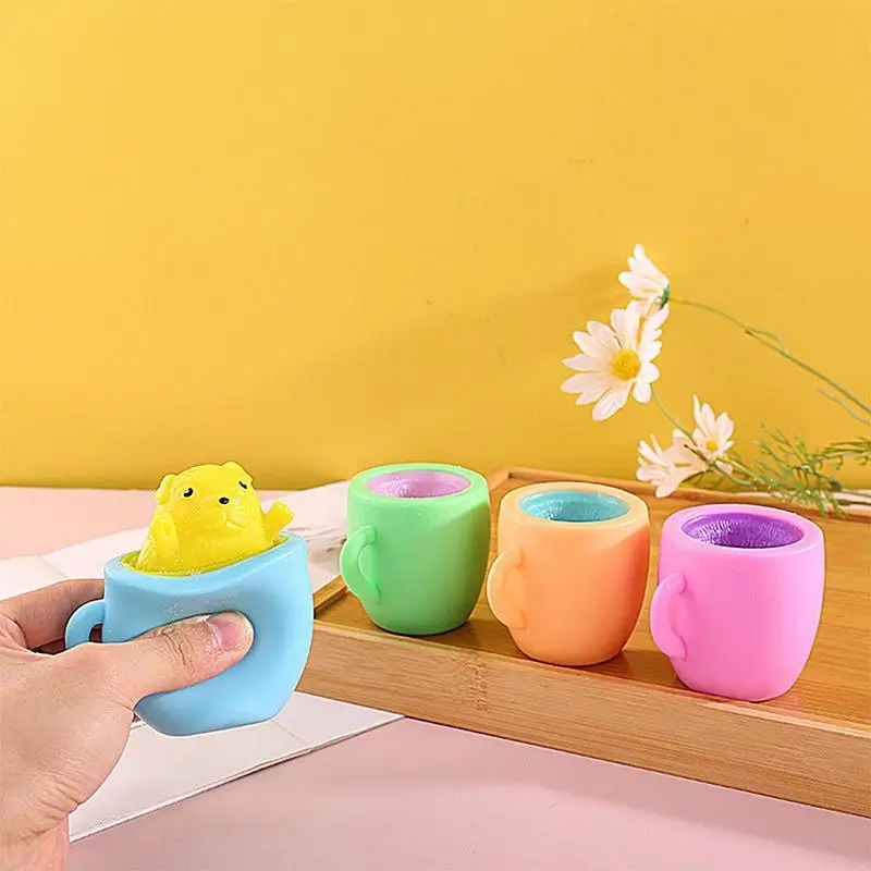 

Pup In A Cup Toy Anti Stress Fidget Toy Squeeze Sensory Pinch Toys Children Cute Cartoon Pinching Toy For Boys Girls Toddler