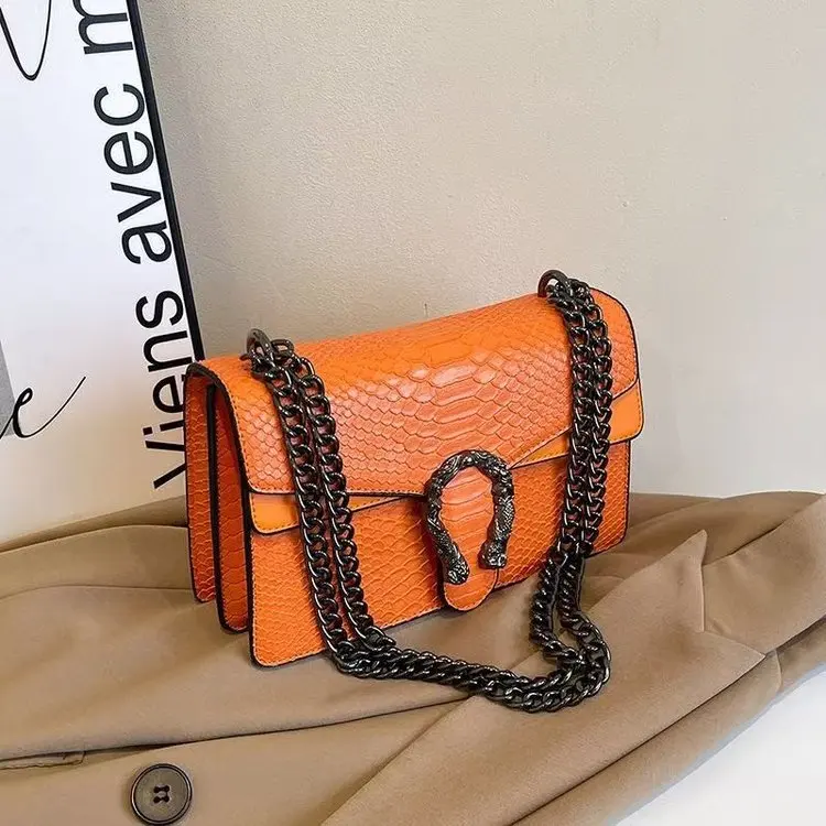 

Women's Vintage Croc Embossed Bag 2026 New Light Luxury Chain Shoulder Crossbody Handbag Solid Color Premium Quality