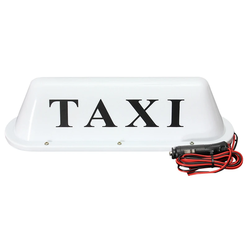 4X White Waterproof Taxi Magnetic Base Roof Top Car Cab LED Sign Light Lamp 12V PVC