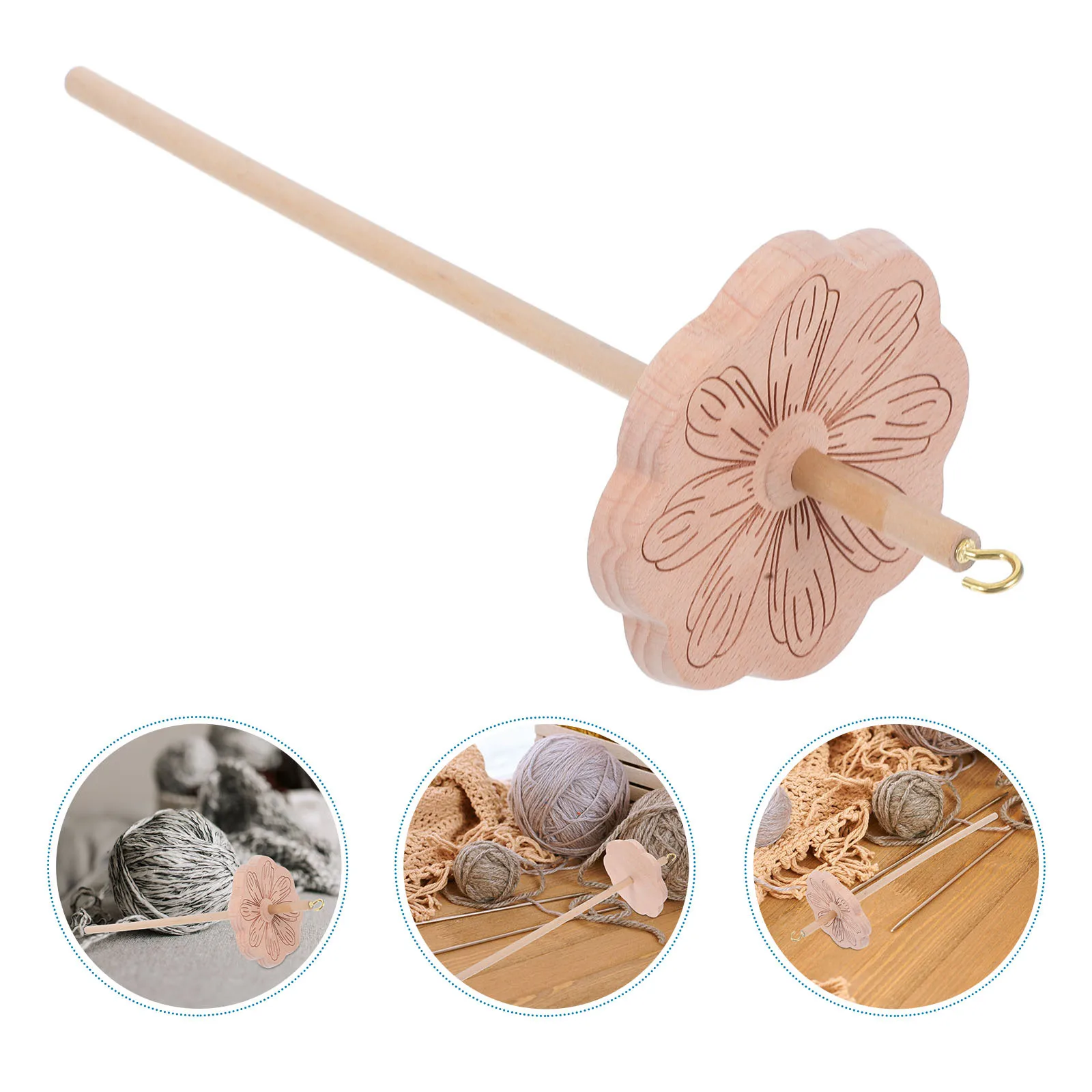 

Wooden Spindle Tool Hand Carved Hardwood Yarn Spinner Top Whorl Drop Spindle For Spinning Wheel Crochet Yarn Making Craft