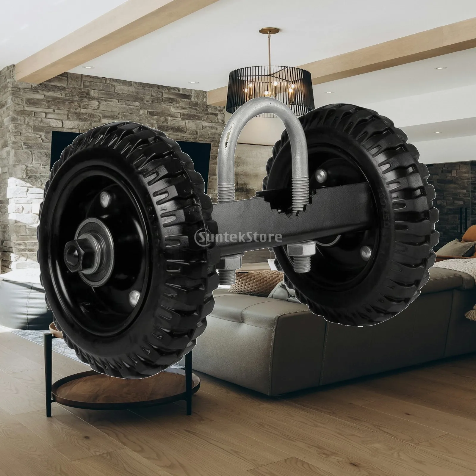 Heavy Duty Gate Wheel Roller with Grooved Rubber Tire for Chain Link Sliding Gate Support