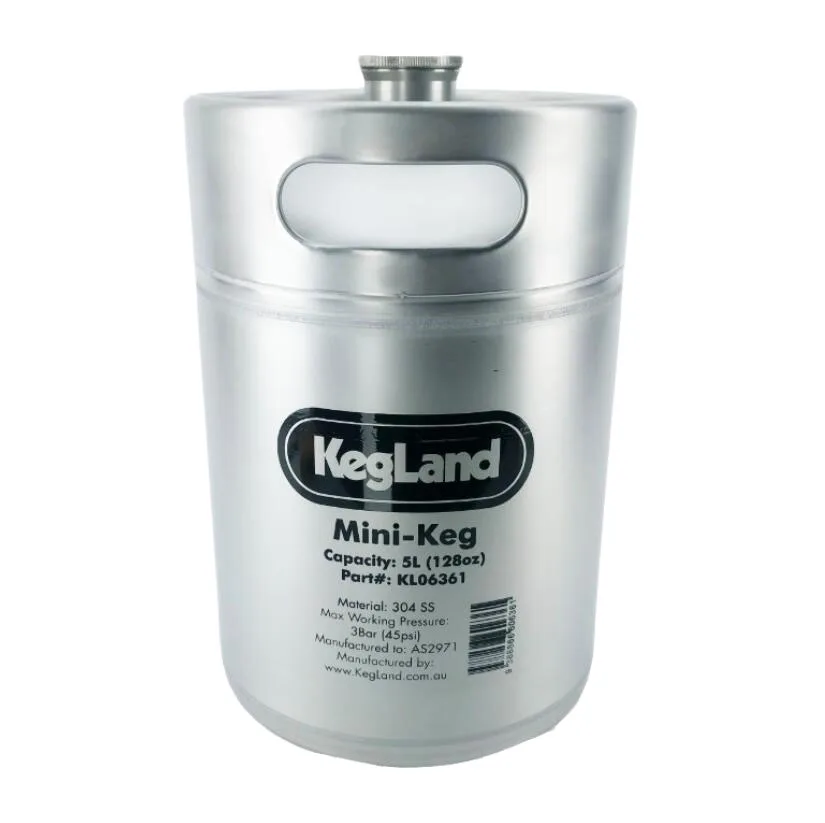 KegLand Mini Keg - 5L (175mm X 280mm) Beer Brewing