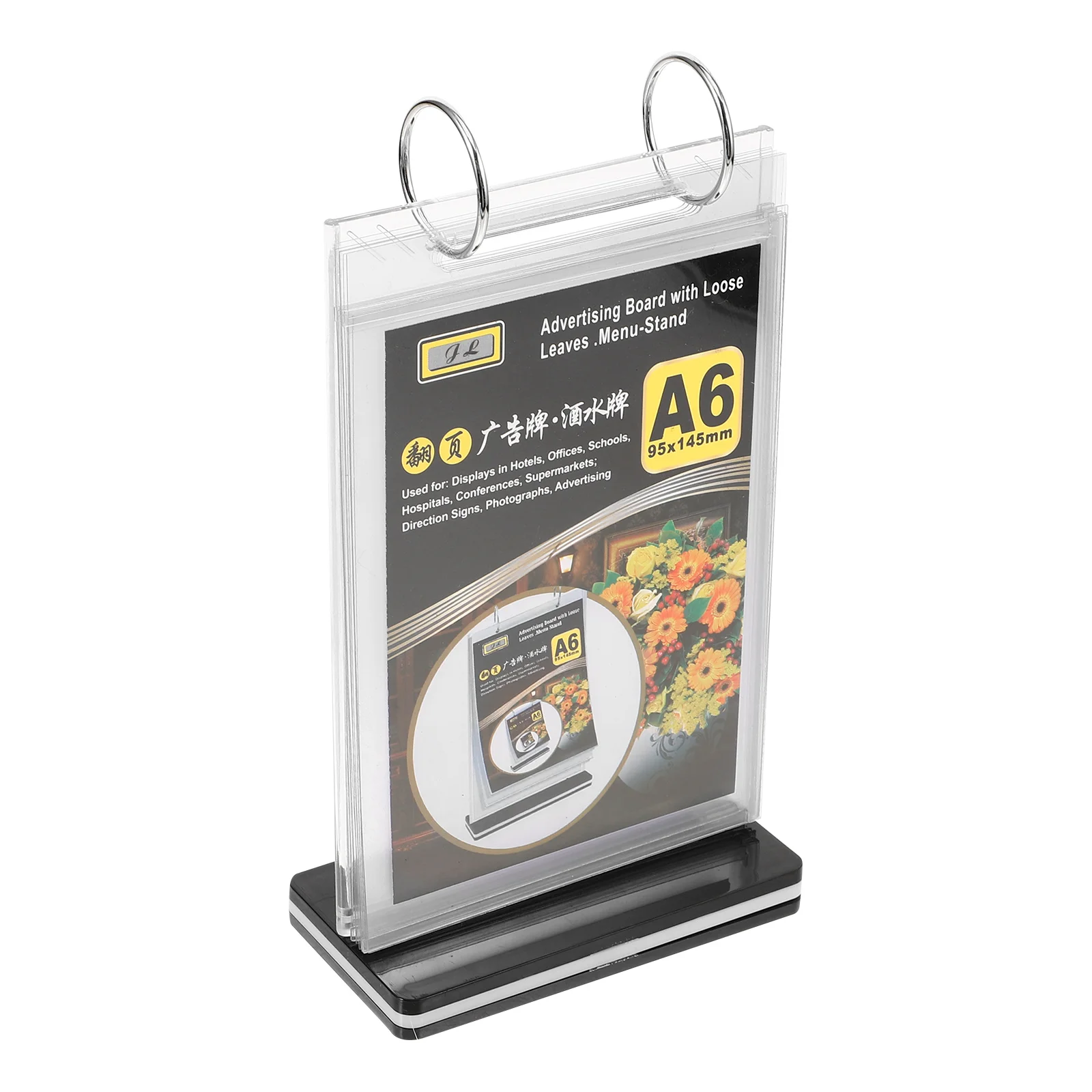 Signs Display Stand The Menu Poster Stands for Card Transparent Pvc Holder with Base