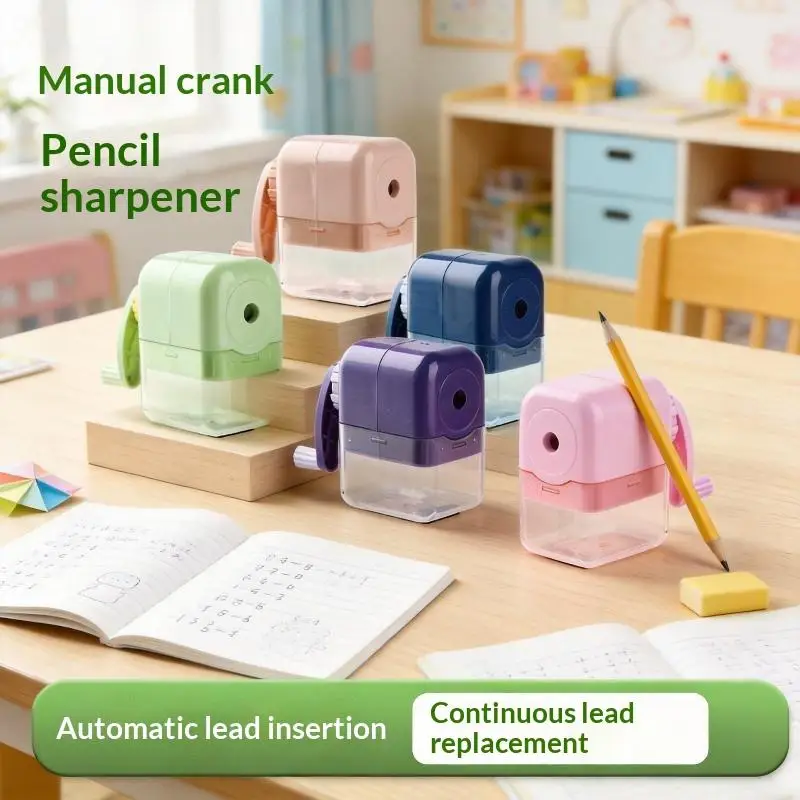 New Cute Portable Manual Pencil Sharpener 6-8mm Multi-function Automatic Pencil Sharpener School Student Stationery Supplies