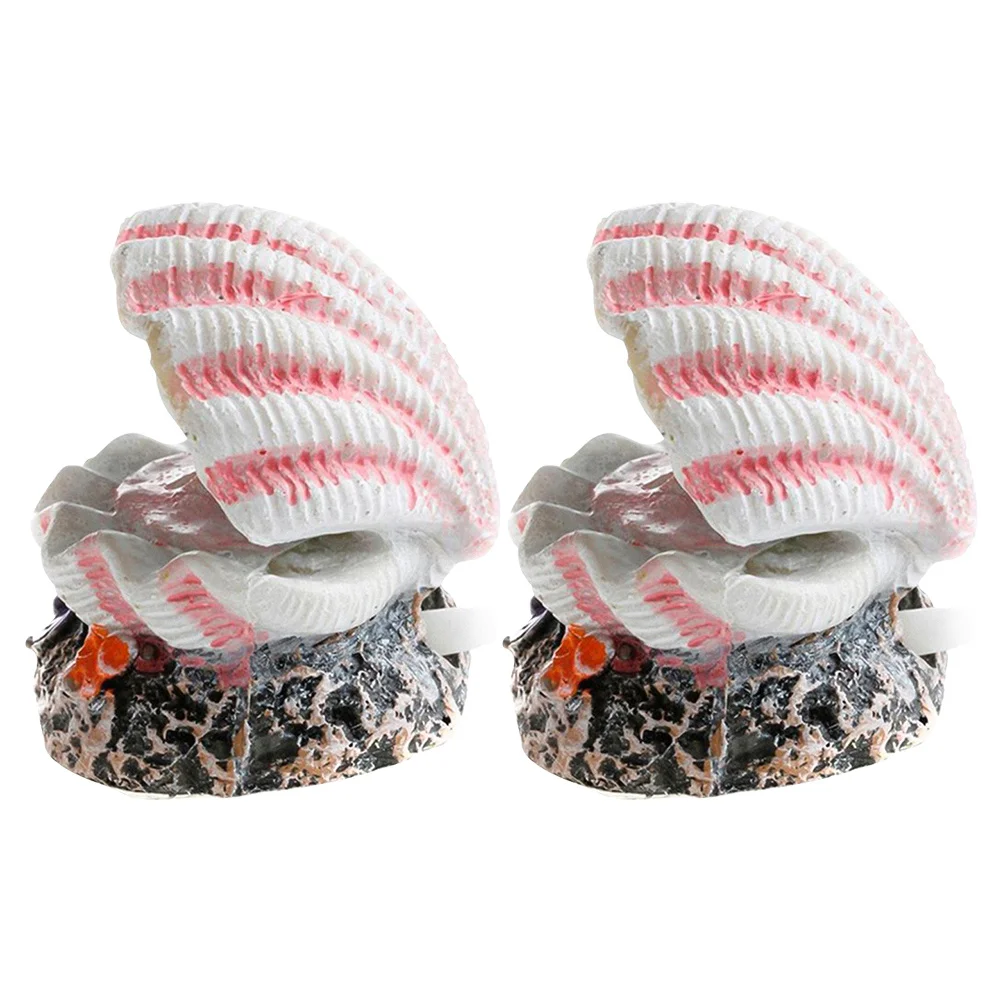 

2Pcs Affordable Resin Shell Decor Fish Tank Landscape Ornament Lifelike Design Aquarium Decors Fish Tank Adornment