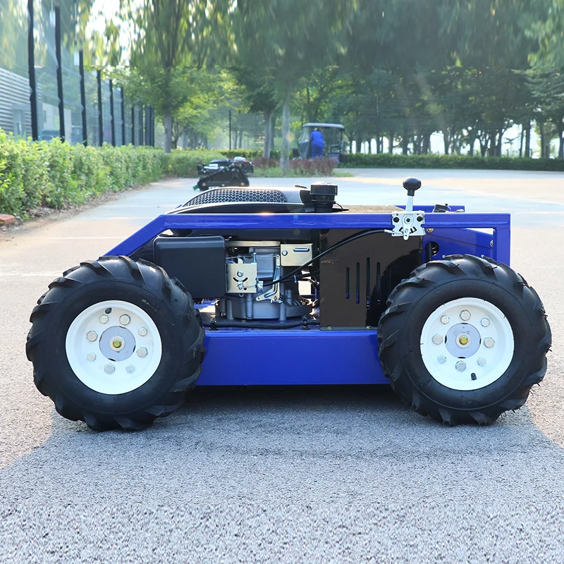 Customized High efficiency agriculture remote control 4-drive wheel lawn mower flexible and fast cutting