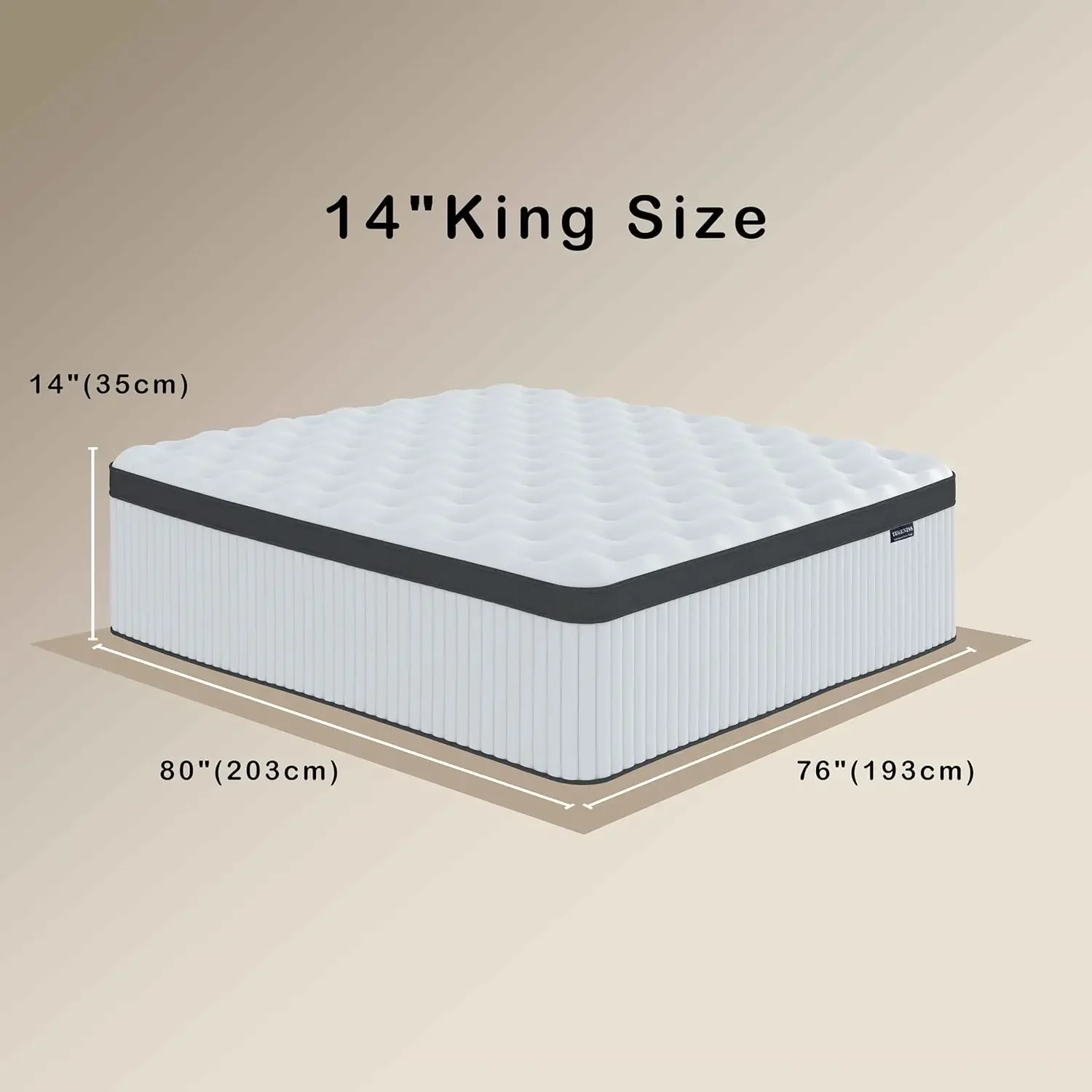 Innerspring Hybrid Mattress in a Box with Gel Memory Foam, Individually Wrapped Encased Coil Pocket Spring Mattress, Pressure Re