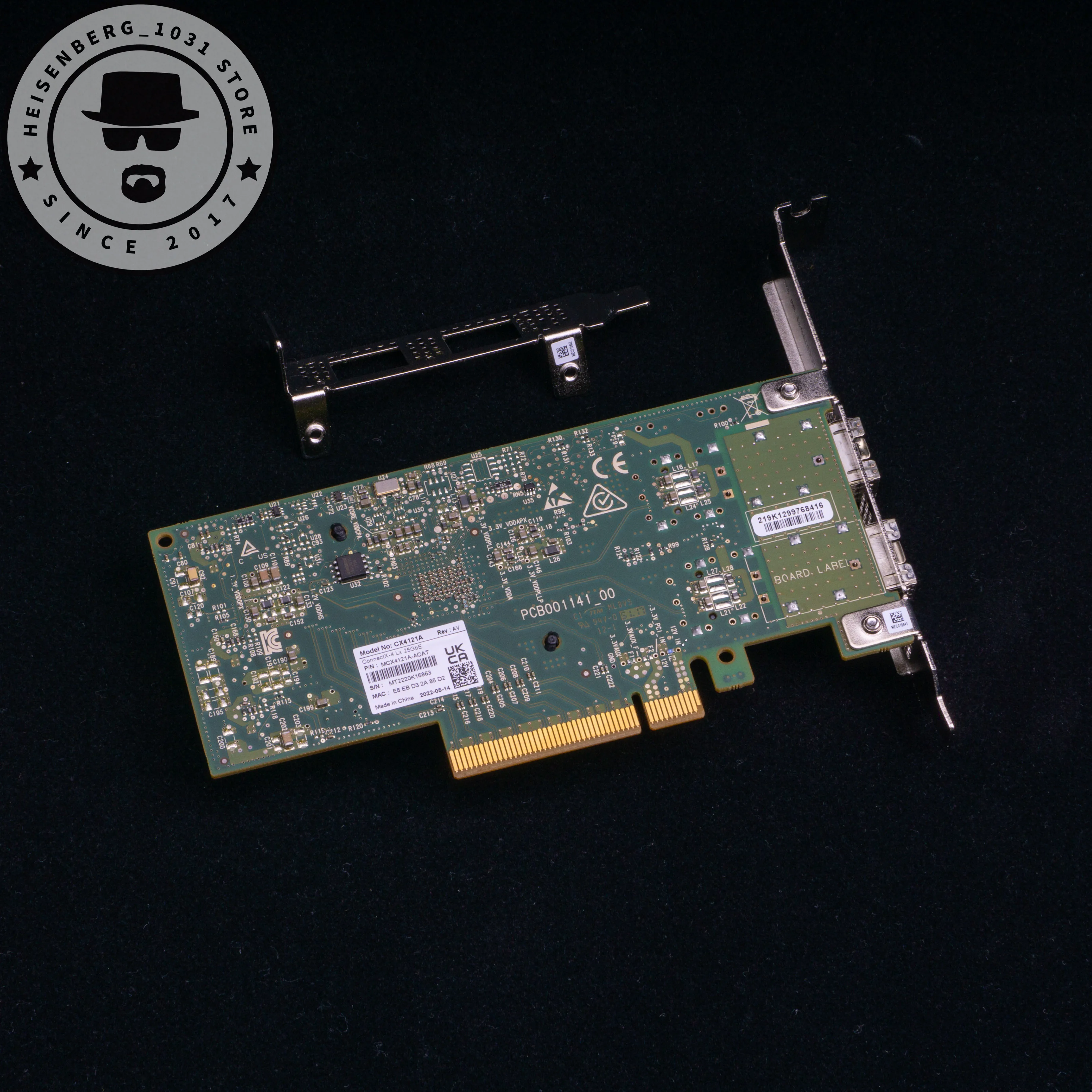 NVIDIA Mellanox MCX4121A-ACAT Lx EN NIC 25GbE Dual-Port ConnectX®-4 PCIe3.0x8 SFP28 Compatiable Transceivers FreeNSA Rev:AV 2022