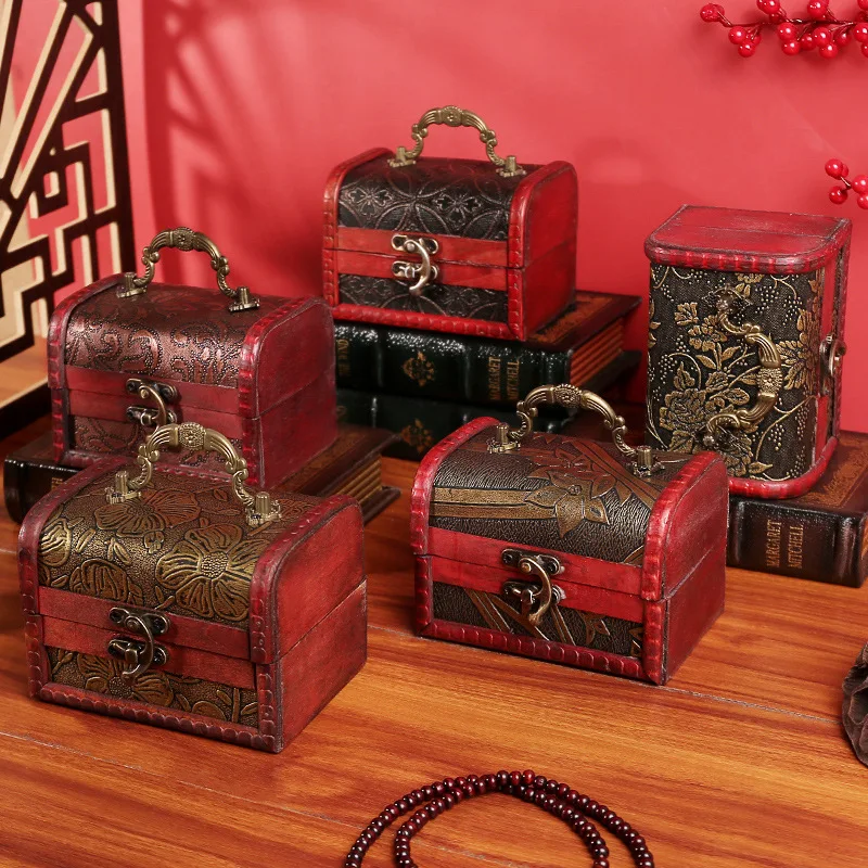 

Деревянная хрустальная упаковочная коробка, хит продаж, старинная деревянная коробка в стиле ретро, коробка для хранения ювелирных изделий из зеленого камня Yuan Datou