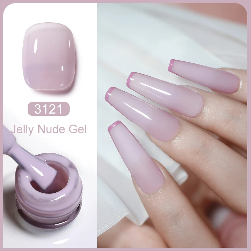 Clou Beaute Transparent French Gel Polish Translucent Nude Pink Red Jelly Glass Milky White Varnish Rainbow Color Nail Art image 3