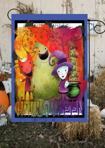 Halloween Ghouls Kids    Garden Flag   ~    Double Sided Quality