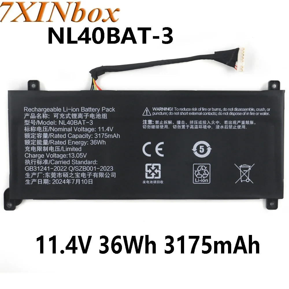 

7XINbox NL40BAT-3 11.4V 36Wh 3175mAh Battery for CLEVO Aurore NL5B-8-S2 NL41GU NL41LU NL51LU stonebook lite l103b