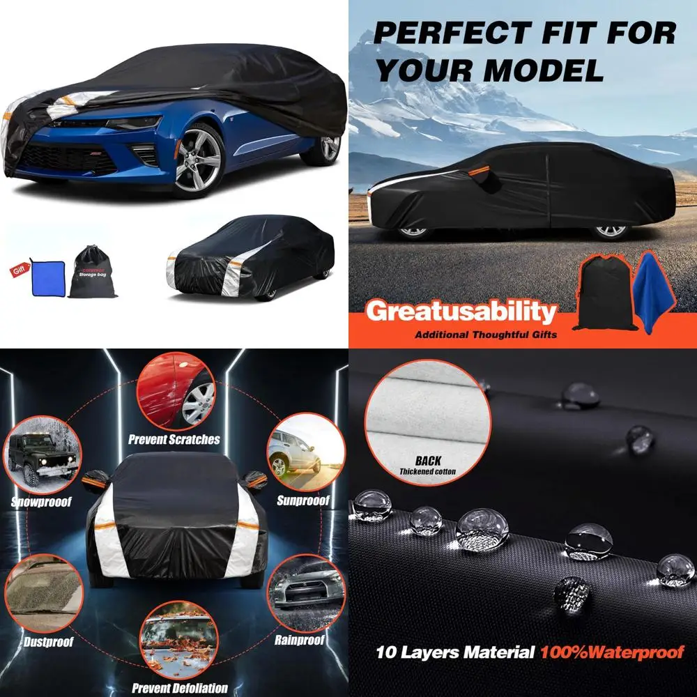 

Waterproof All-Weather Camaro Car Cover Custom Fit 1970-2026 Z Models with Towel Gift, 10-Layer Protection