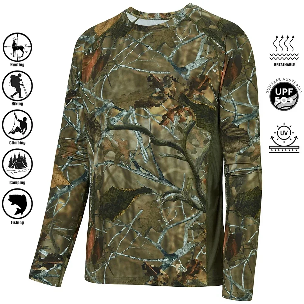 Men's Camouflage Long-sleeved Fishing Shirts Casual Sportswear T-shirts Streetwear Camping Outings Company Team-building