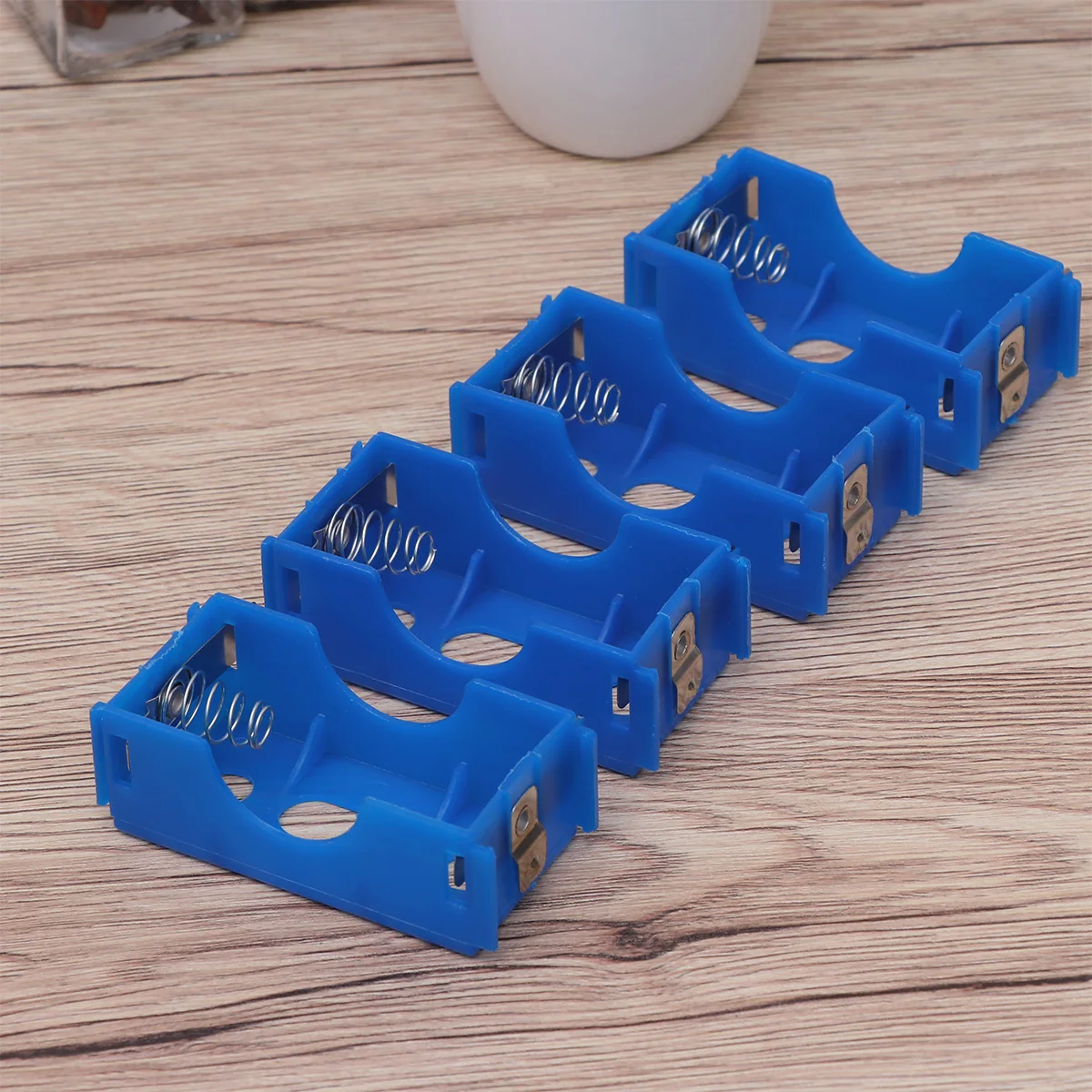 

4pc D-Cell Holder Plastic Snap-Together Series Parallel Interlocking Case For Blue Storage Box