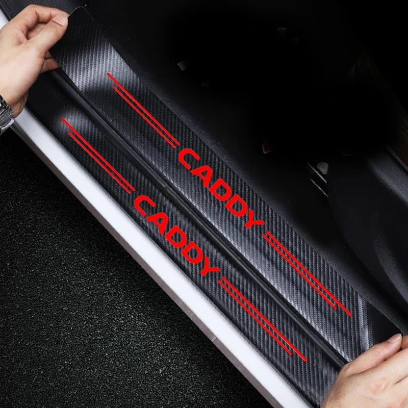 Hub Caps Car Door Threshold Sill Scuff Plate Anti Scratch Rear Trunk Bumper Sticker For Volkswagen VW Caddy Badge 2021 2019 2018 view 4