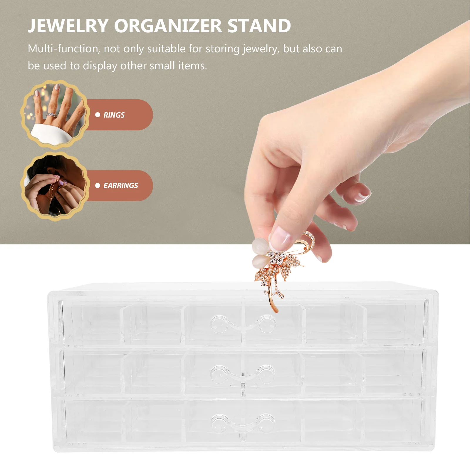 

72 Grids Earrings Organizer Acrylic Jewelry Storage Box Transparent Jewelry Display Large Capacity Holder Earring Organizer