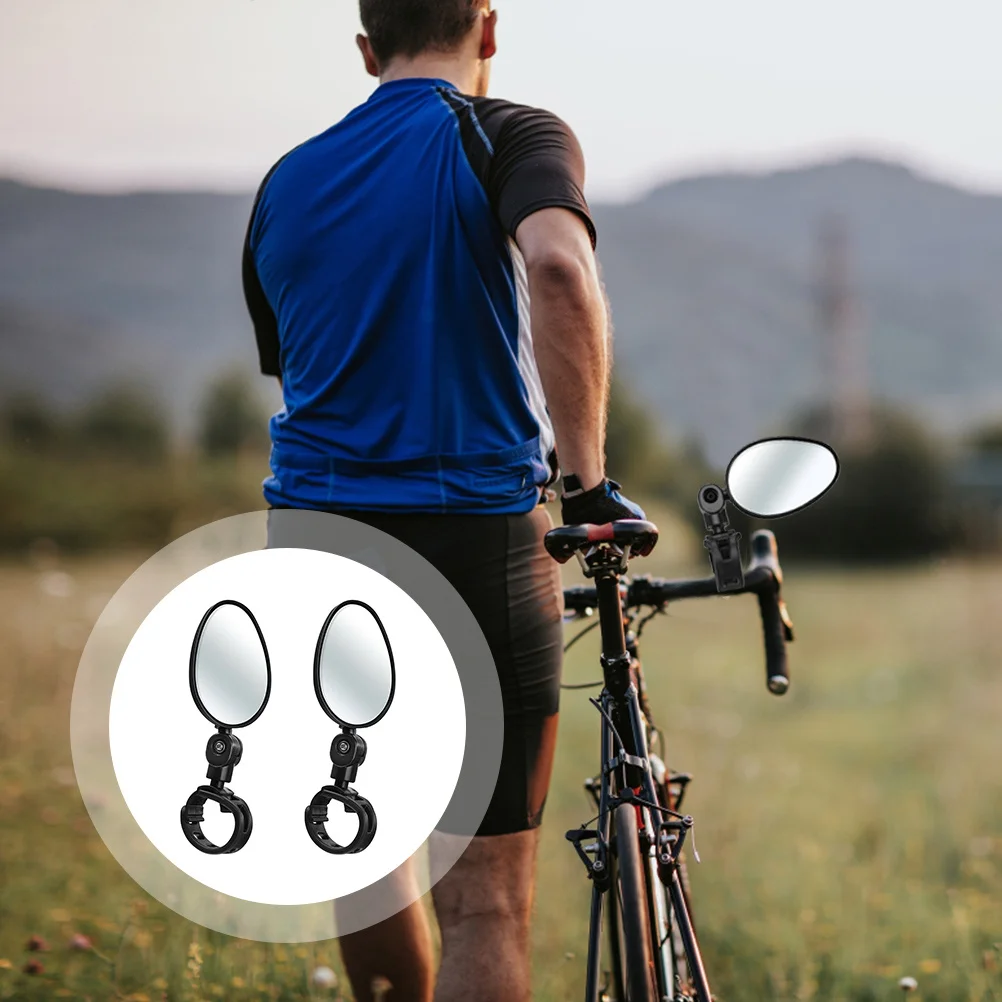 

1Pair Rotatable Handlebar Rearview Mirror High-Grade Lightweight Easy Installation Durable Acrylic Plastic Material Adjustable