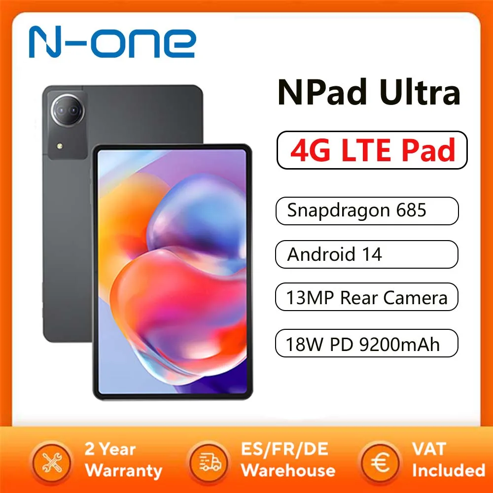 تابلت N-one NPad Ultra 4G LTE Snapdragon 685 Android 14 12 "2K 2000*1200 FHD شاشة 8GB + 12GB 18W شحن سريع بطارية 9200mAh #1