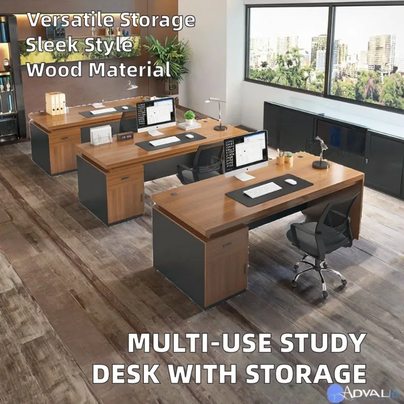 Modern Minimalist Home Study Table Simple Wooden Computer Desk Drawer Cabinet Multi-Purpose Storage for Student Learning Office