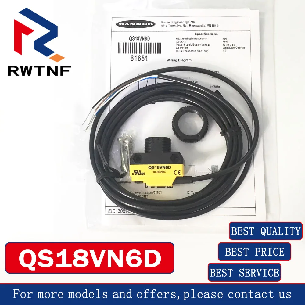 Совершенно новый оригинальный QS18VN6D Banner рассеянный фотоэлектрический переключатель NPN с расстоянием обнаружения 45 см, 100% оригинальный складской запас