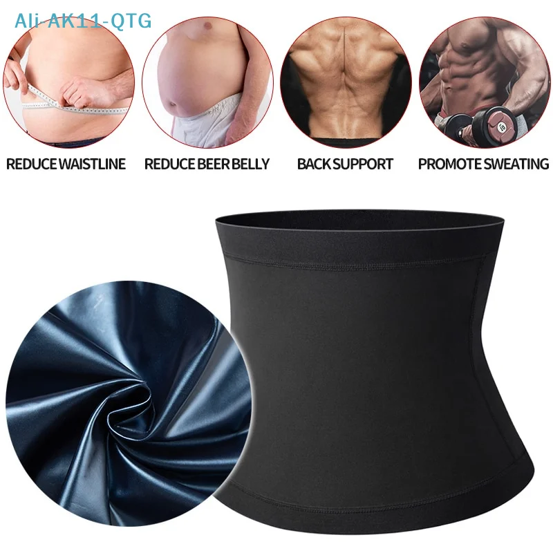 Mens Abdomen Reducer Sauna Body Shaper Fitness Sweat Trimmer Belt Waist Trainer Belly Slimming Shapewear Waist Trainer Corset