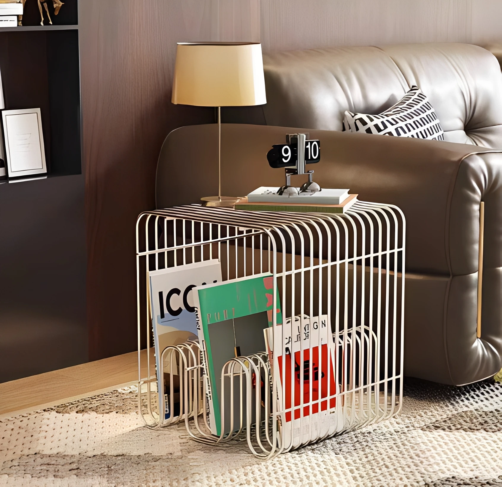 Minimalist Metal Shelf, Space Saving Wall Mounted or Freestanding Storage Unit for Living Room Bedroom Office Display