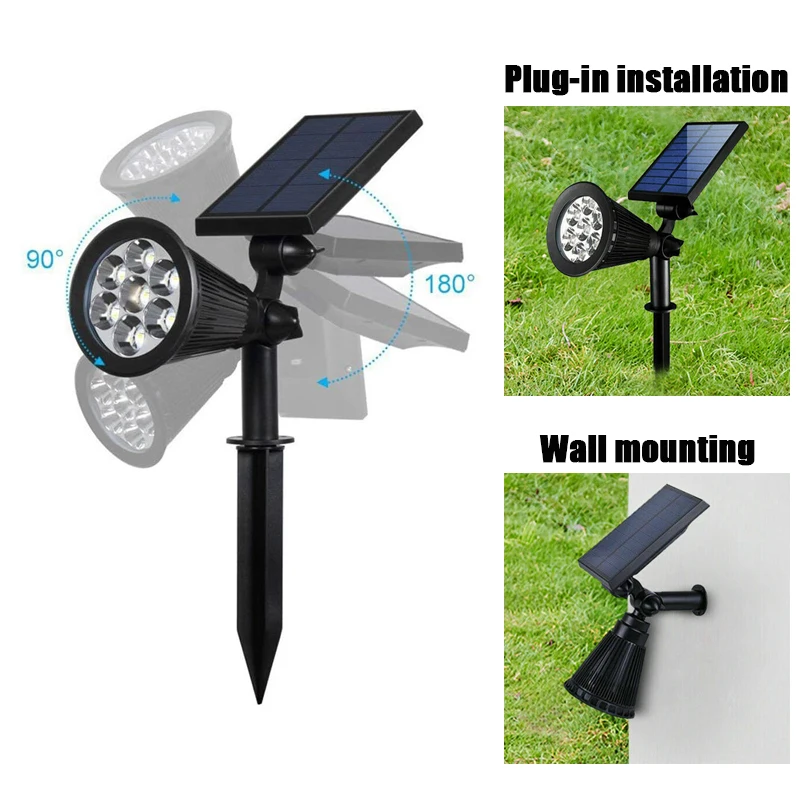 Imagem -03 - Led Solar Spotlight para Decoração de Jardim Luzes ao ar Livre Luzes de Paisagem Ground And Gardening Ip65 Waterproof Lights Decoração de Jardim