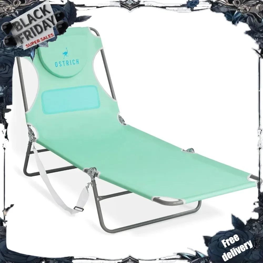 

Ladies Comfort Lounger with Chest Support, Portable Reclining Outdoor Patio Beach Lawn Camping Pool Tanning Chair