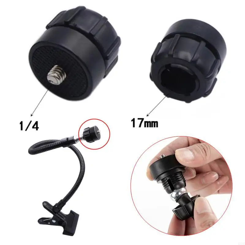 1/4 المسمار إلى 17 مللي متر الكرة رئيس واجهة البلاستيك المشترك محول ل حامل هاتف كاميرا DV سيارة تصاعد حوامل شاشات GPS قوس