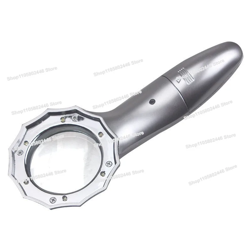 7X High Definition Hand-held Magnifying Glass LED Light Source High Magnifying Glass Reading Newspaper Identification