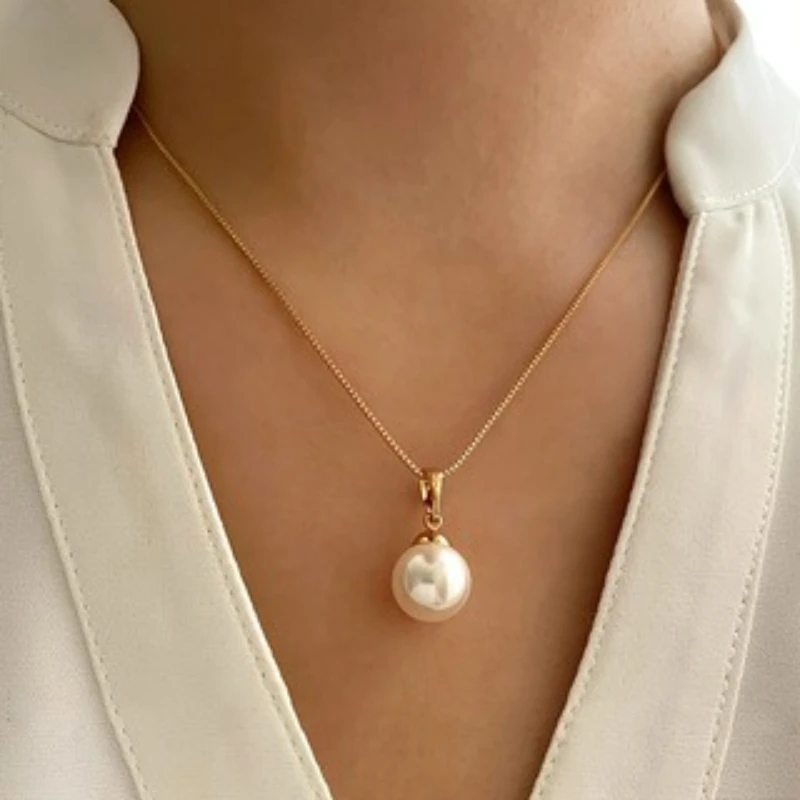 3 Pieces/set Fashion Trend Chain Imitation Pearl Pendant Necklace Earrings, Women's Daily Party Jewelry Gifts