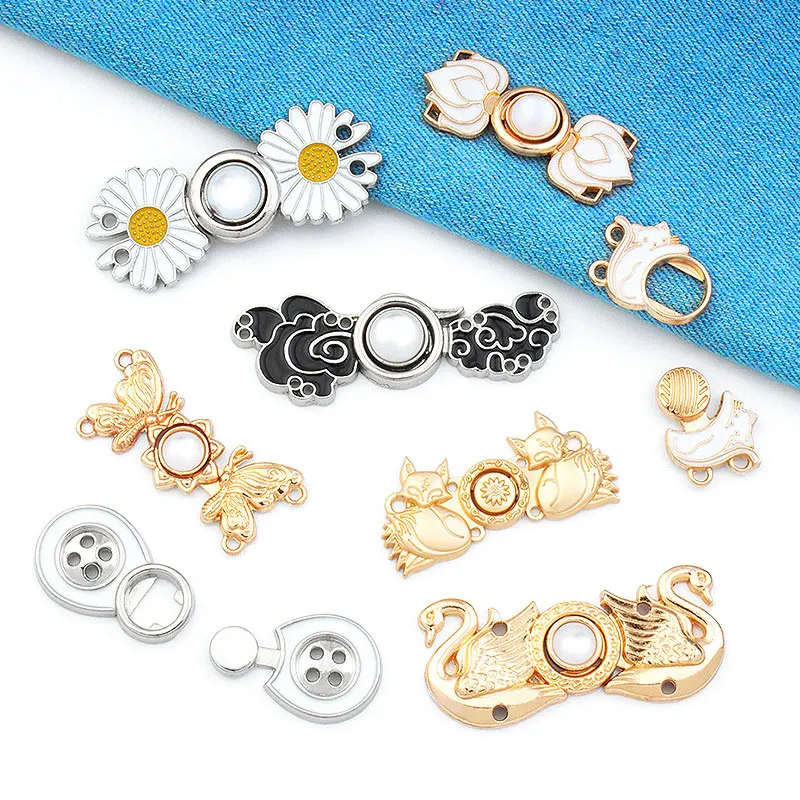 Women's Brooch Set Adjustable Tighten Waist Brooches Multi-function Waist Clip Metal Pins Clothing Cardigan Sweater Scarf Clasp