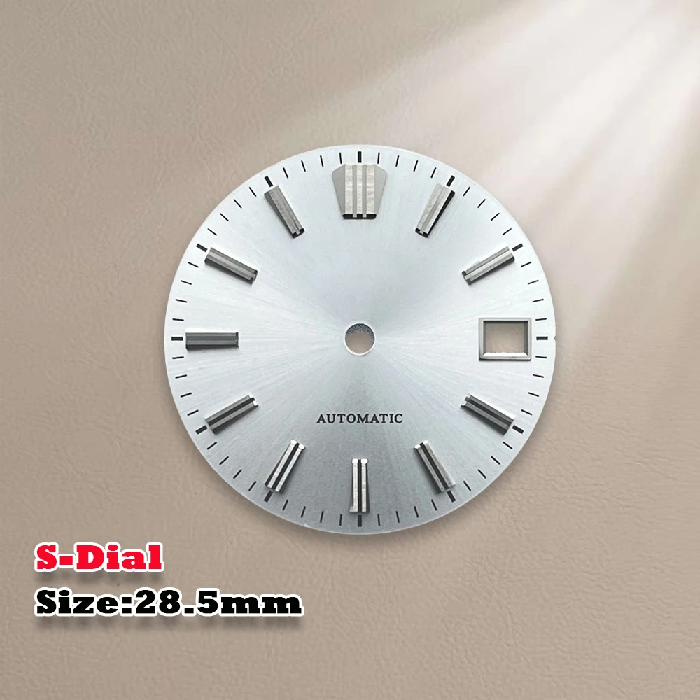 28.5mm S Logo Sun pattern Sunbrust Dial Suitable for NH35/NH36/7S/4R Japanese Movement Watch Modification Accessories repair