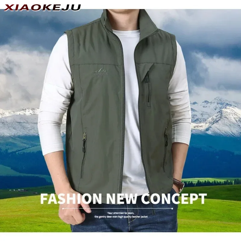 

MAN Tactical Vest for Men Mens Designer Clothes Leather Vests Motorcyclist Sleeveless Jackets Fishing Professional Hunting Work